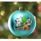 Disney Mickey and Minnie Glass Festive Ornament