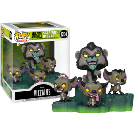 Funko Pop 1204 Scar with Hyenas (Deluxe Excl.), Villains Assemble