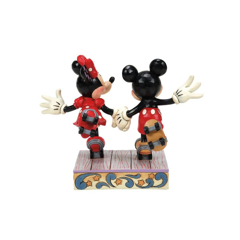 Disney Traditions Minnie Mouse and Mickey Mouse Ice Skating by Jim Shore  Statue 