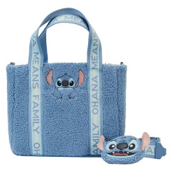 Loungefly Disney Lilo & Stitch Sherpa Plush Tote Bag with Coinbag