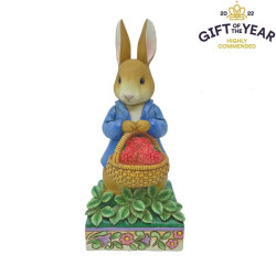 Jim Shore - Peter Rabbit with Basket of Strawberries Figurine
