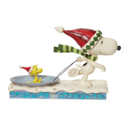 Jim Shore - Snoopy and Woodstock Sledding Figurine