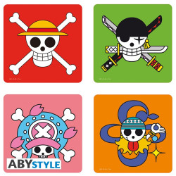 One Piece - Set 4 Coasters "Skulls"