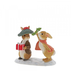 Peter Rabbit - Flopsy and Benjamin Bunny Under the Mistletoe Figurine