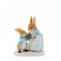 Peter Rabbit - Mrs. Rabbit Passing Peter Rabbit a Present Figurine