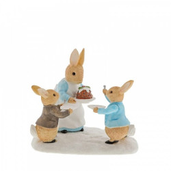 Peter Rabbit - Mrs. Rabbit with a Christmas Pudding Figurine