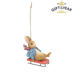 Jim Shore - Peter Rabbit Sledging Hanging Ornament