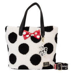 Loungefly Minnie Mouse Rocks The Dots Sherpa Tote Bag