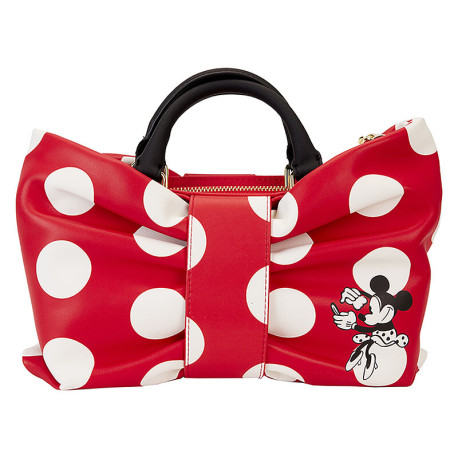 Loungefly Minnie Mouse Rocks The Dots Figural Bow Crossbody Bag Wondertoys