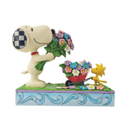 Jim Shore - Snoopy and Woodstock Picking Flowers Figurine