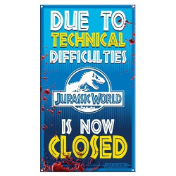Jurassic World: Ride Closed Medium Metal Sign