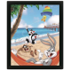 Looney Tunes - Beach Day - 3D Poster Framed 26x20cm