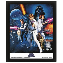 Star Wars - A New Hope - 3D Poster Framed 26x20cm