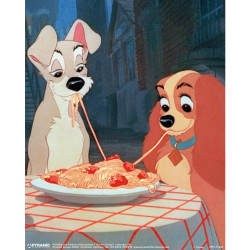 Disney - Lady and the Tramp - 3D Poster Framed 26x20cm