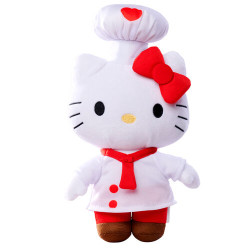 Hello Kitty Knuffel (Wit shirt en Muts)