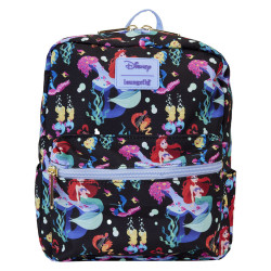 Loungefly The Little Mermaid 35th Anniversary Life is the Bubbles All-Over Print Nylon Square Mini Backpack