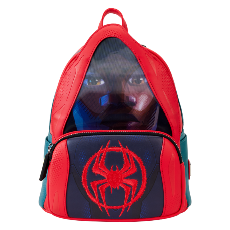 Loungefly Spider-Verse Miles Morales Hoodie Cosplay Lenticular Mini Backpack