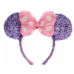 Walt Disney World Minnie Mouse Pink and Purple Sequin Ears Headband For Adults