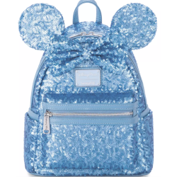 Loungefly Minnie Mouse Blue Hydrangea Colour Story Sequin Mini Backpack (Excl.)