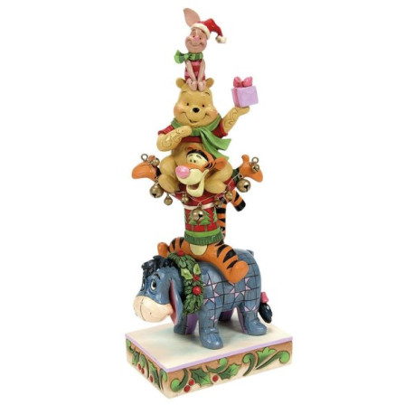 Disney Traditions - Christmas Winnie the Pooh Stacked Figurine