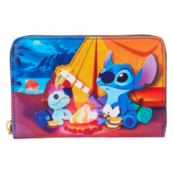 Loungefly Lilo & Stitch - Camping Cuties 4" Faux Leather Zip-Around Wallet