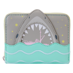 Loungefly Jaws - Glow in the Dark 4" Faux Leather Zip-Around Wallet