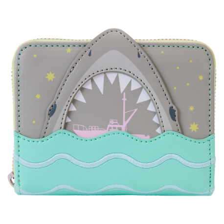 Loungefly Jaws - Glow in the Dark 4" Faux Leather Zip-Around Wallet