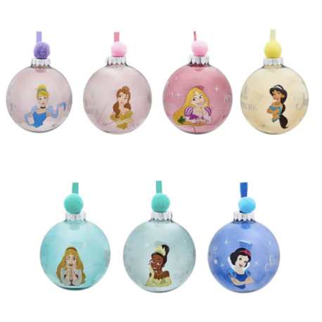 Disney Giftset met 7 Kerstballen - Prinsessen