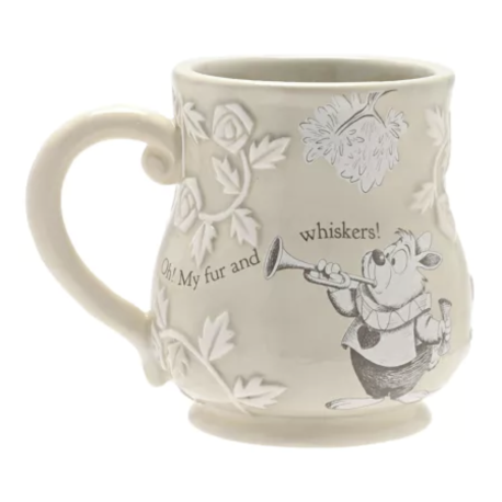 Disney Alice in Wonderland Embossed Mug - White Rabbit