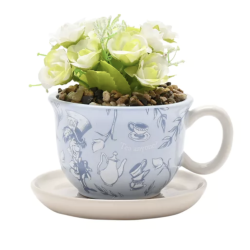 Disney Alice in Wonderland Theekop Plantenpot met Kunstplantje