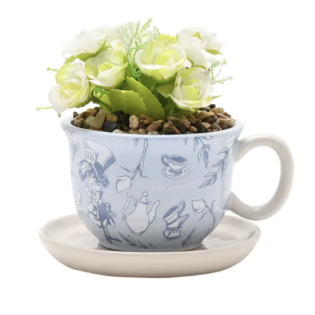 Disney Alice in Wonderland Theekop Plantenpot met Kunstplantje