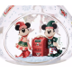 Disney Mickey Mouse and Minnie Mouse Festive Glass Droplet Ornament