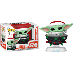 Funko Pop 746 Grogu with Santa Hat in Pram (Holiday) , The Mandalorian