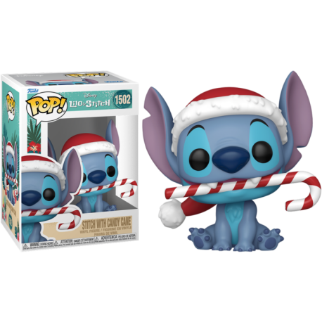 Funko Pop 1502 Stitch with Candy Cane (Holiday), Lilo & Stitch