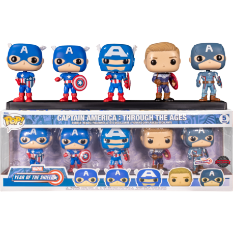 Funko Pop 5-Pack Marvel: Year Of The Shield - Captain America Through the Ages (Special Edition)