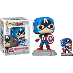 Funko Pop 1290 The Avengers: Beyond Earth's Mightiest - Captain America 60th with Enamel Pin (Special Edition)