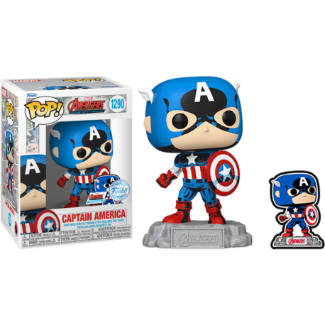 Funko Pop 1290 The Avengers: Beyond Earth's Mightiest - Captain America 60th with Enamel Pin (Special Edition)