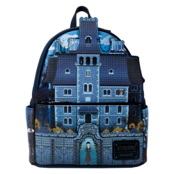 Loungefly Wednesday (2022) - Nevermore Academy Castle Glow in the Dark 10" Faux Leather Mini Backpack