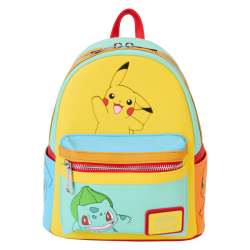 Loungefly Pokemon - Color Block Starters 10" Faux Leather Mini Backpack