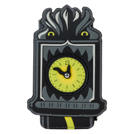 Loungefly The Haunted Mansion - Welcome Foolish Mortals Clock Glow in the Dark 6" Faux Leather Card Holder