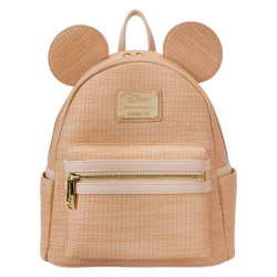 Loungefly Disney - Mickey Woven Texture 10" Faux Leather Mini Backpack