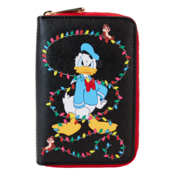 Loungefly Disney - Mickey & Friends Christmas Light Decorations Glow in the Dark 4" Zip-Around Wallet