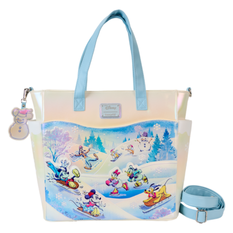 Loungefly Disney - Mickey & Friends Winter Wonderland 14" Faux Leather Convertible Tote Bag