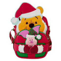 Loungefly Winnie the Pooh - Santa Winnie & Piglet Cosplay 8" Faux Leather Crossbuddy Bag