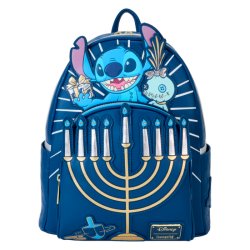 Loungefly Lilo & Stitch - Stitch Hanukkah Menorah Light Up 10" Faux Leather Mini Backpack