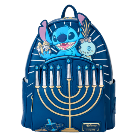 Loungefly Lilo & Stitch - Stitch Hanukkah Menorah Light Up 10" Faux Leather Mini Backpack