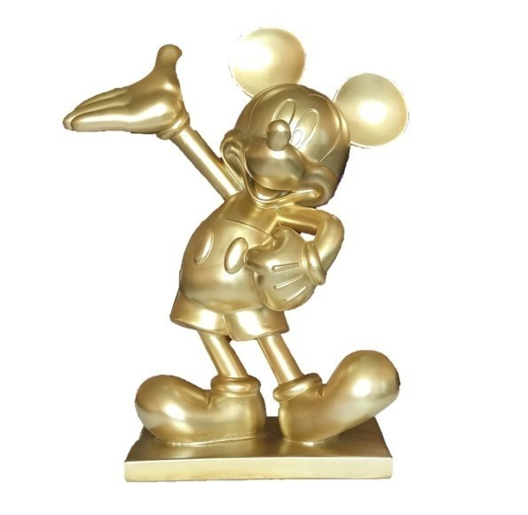 Figurine en résine dorée évolution de l'homme 26 cm