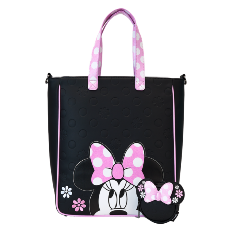 Loungefly Disney - Minnie Mouse Floral Rocks the Dots 13" Faux Leather Tote Bag with Coin Purse