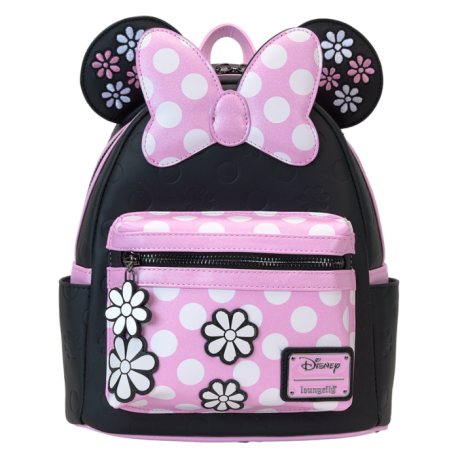 Disney - Minnie Mouse Floral Rocks the Dots 10" Faux Leather Mini Backpack