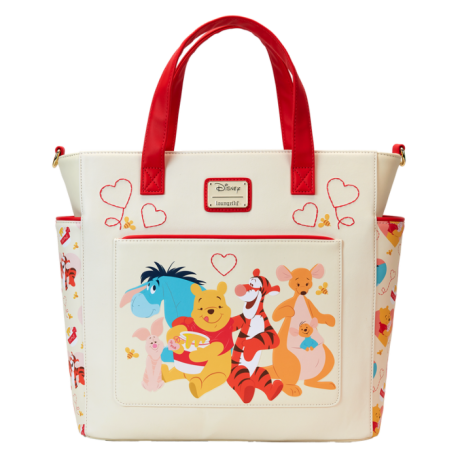 Loungefly Winnie the Pooh - Friends Hearts 11" Faux Leather Convertible Tote Bag